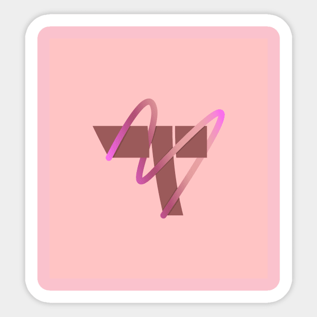 Abstract letter T styles with line gradient Sticker by arsyadee